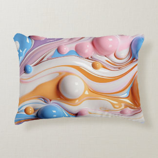 Colourful Liquid with Bubbles Accent Pillow