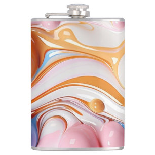 Colourful Liquid with Bubbles Hip Flask
