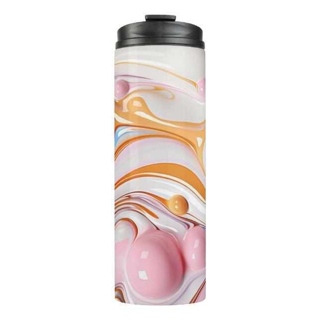 Colourful Liquid with Bubbles Thermal Tumbler (Front)