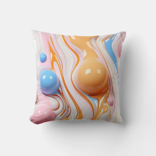 Colourful Liquid with Bubbles Throw Pillow