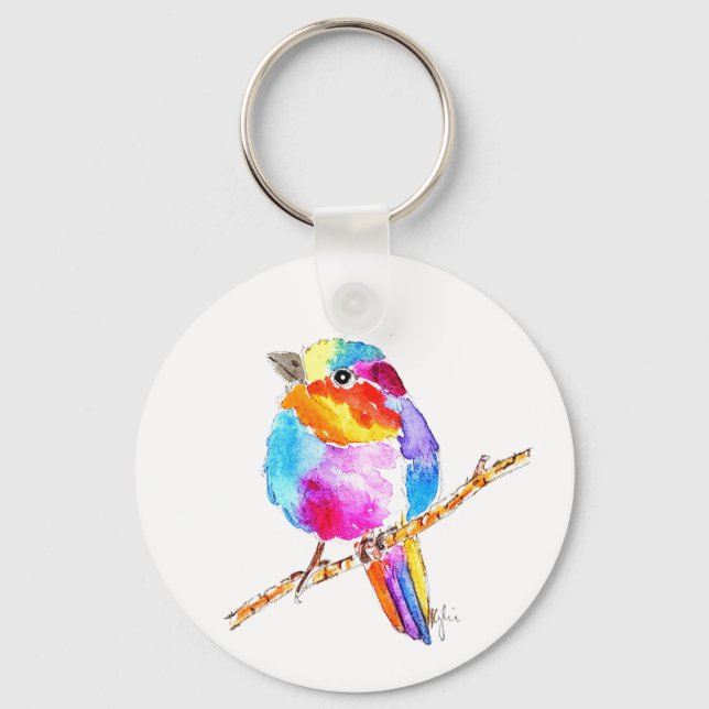 Colourful Little Bird Keychain (Front)
