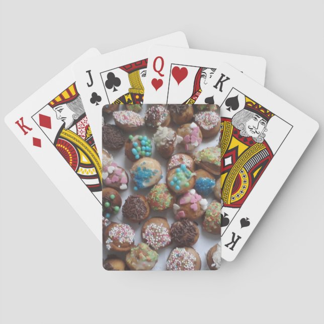 colourful little birthday cakes, food, party cake playing cards (Back)