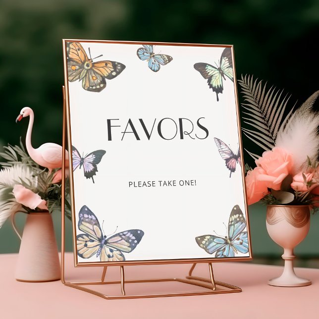 Colourful Little Butterfly Baby Shower Favours Poster (Creator Uploaded)