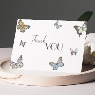 Colourful Little Butterfly Baby Shower Thank You Card