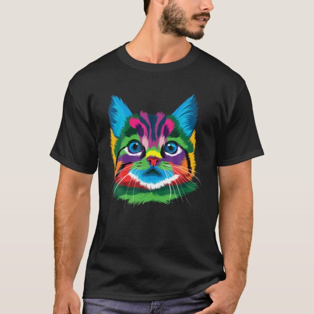 colourful little cat for lovers T-Shirt (Front)