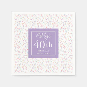 Colourful Little Flakes 40th birthday Napkins