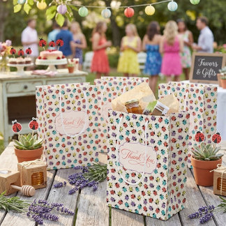 Colourful Little Ladybug Thank You Gift Bag