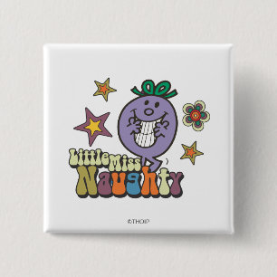 Colourful Little Miss Naughty 2 Inch Square Button
