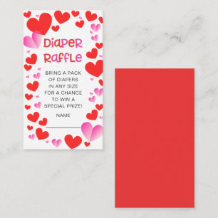 Colourful Little Sweetheart Baby Diaper Raffle En Enclosure Card