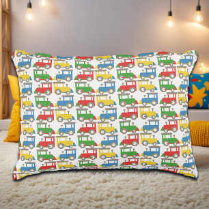 Colourful Little Trains Pattern Accent Pillow