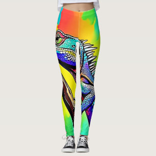 Colourful Lizard Art Design Leggings
