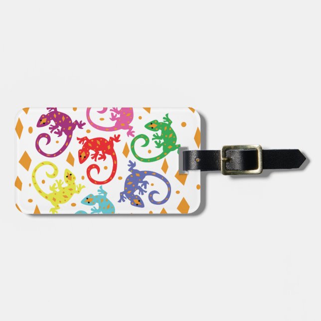 Colourful Lizards Luggage Tag (Front Horizontal)