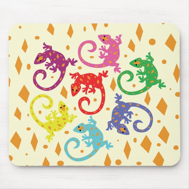 Colourful Lizards Mouse Pad (Front)