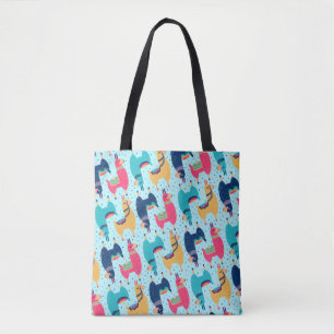 Colourful Llama Alpaca Lama Animal Pattern Tote Bag