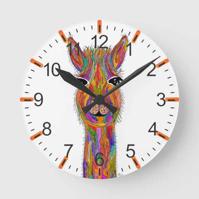 Colourful Llama Clock (Front)