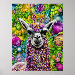 Colourful Llama Poster