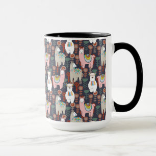 Colourful Llamas Pattern Mug