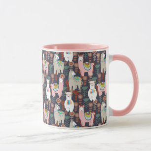 Colourful Llamas Pattern Mug