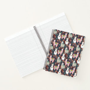 Colourful Llamas Pattern Notebook