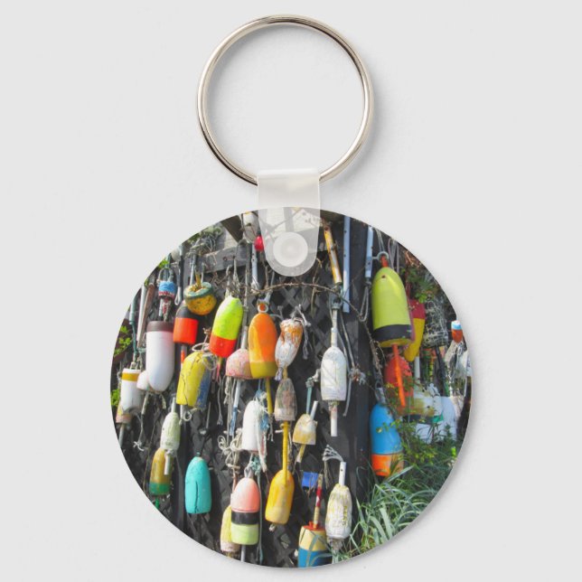 Colourful Lobster Buoys Keychain (Front)