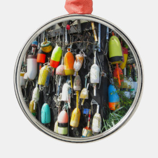 Colourful Lobster Buoys Metal Ornament