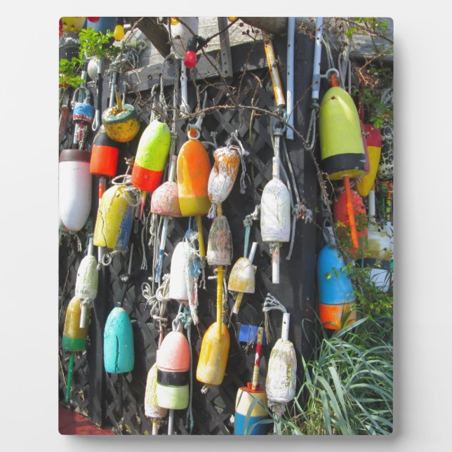 Colourful Lobster Buoys Plaque (Front)