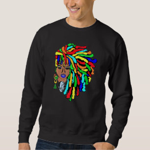 Colourful Locs Side Afro Dreadlocks Natural Hair 2 Sweatshirt