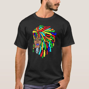 Colourful Locs Side Afro Dreadlocks Natural Hair 2 T-Shirt