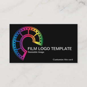 Colourful Logo Simple Media Film Strip Business Card
