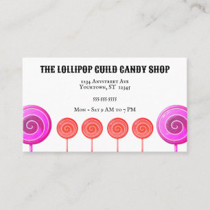 Colourful Lollipops Candy Shop Business Card