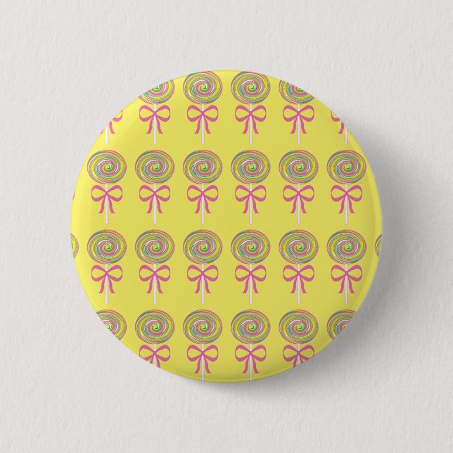Colourful lollipops pattern 2 inch round button (Front)