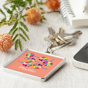 Colourful lollipops pattern keychain