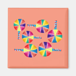 Colourful lollipops pattern magnet