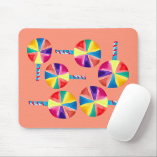 Colourful lollipops pattern mouse pad