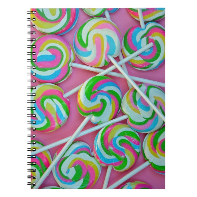 Colourful lollipops pattern notebook (Front)