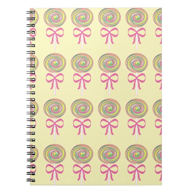 Colourful lollipops pattern notebook (Front)