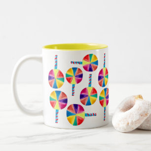 Colourful lollipops pattern Two-Tone coffee mug