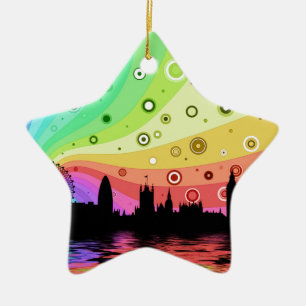 Colourful London Ceramic Ornament