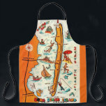 Colourful Long Beach Island Map Apron<br><div class="desc">Colourful, fun retro postcard map of Long Beach Island, New Jersey repurposed on an apron!</div>