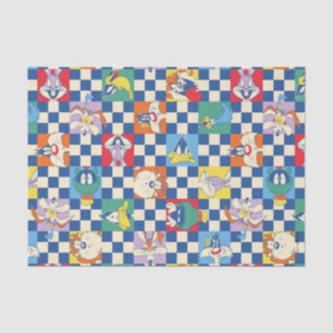 Colourful LOONEY TUNES™ Chequered Toss Pattern Tissue Paper