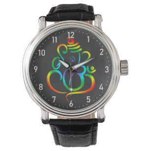 Colourful Lord Ganesha on black Watch