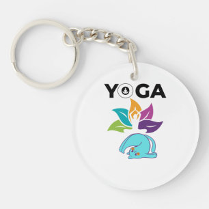 Colourful Lotus Balance with Feminine Yoga Vibes Keychain