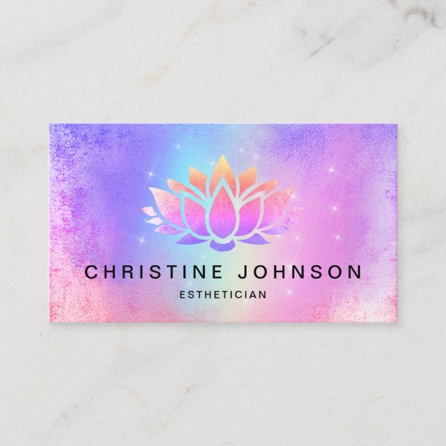 colourful lotus flower business card (Front)