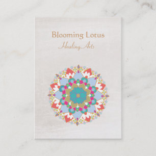 Colourful Lotus Flower  Mandala Healing Arts Business Card