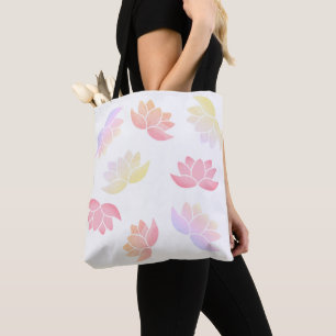 Colourful lotus flowers tote bag