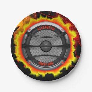 Colourful Loud Music Speaker Dancing Party Paper Plate