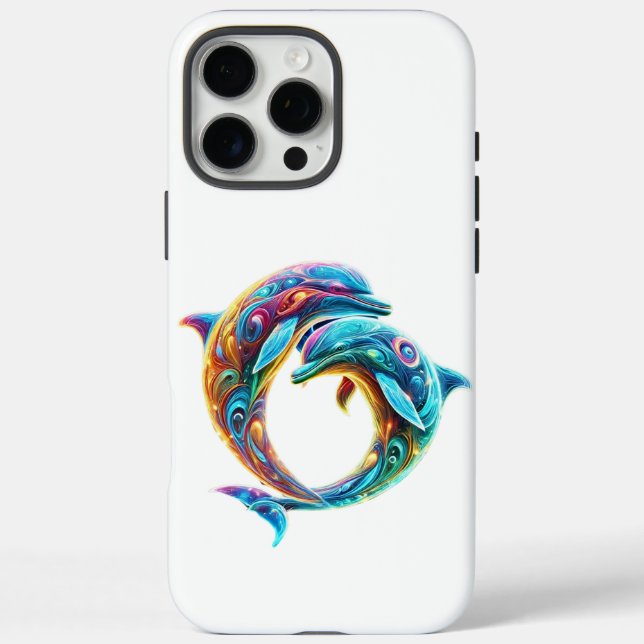 Colourful Lovable Dolphins Case-Mate iPhone Case (Back)
