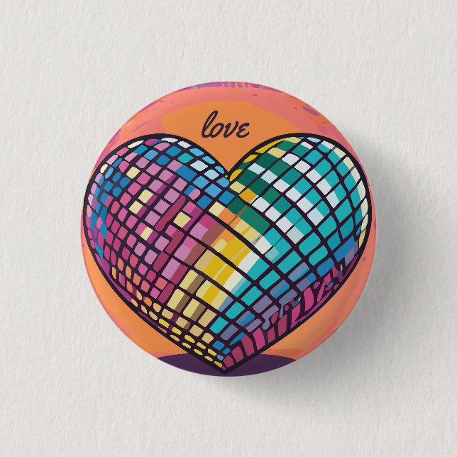 Colourful Love 1 Inch Round Button (Front)