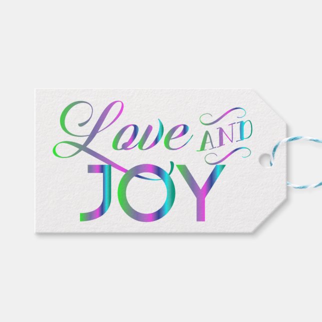Colourful Love And Joy Gift Tags (Front (Horizontal))