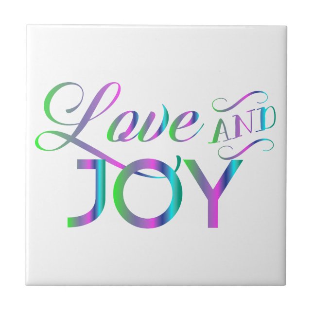 Colourful Love And Joy Tile (Front)